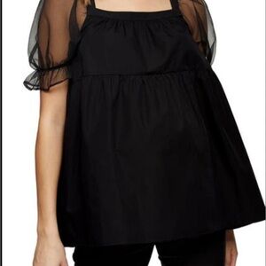 NWOT Pomander Place Tuckernuck Black Puff Sleeve Top